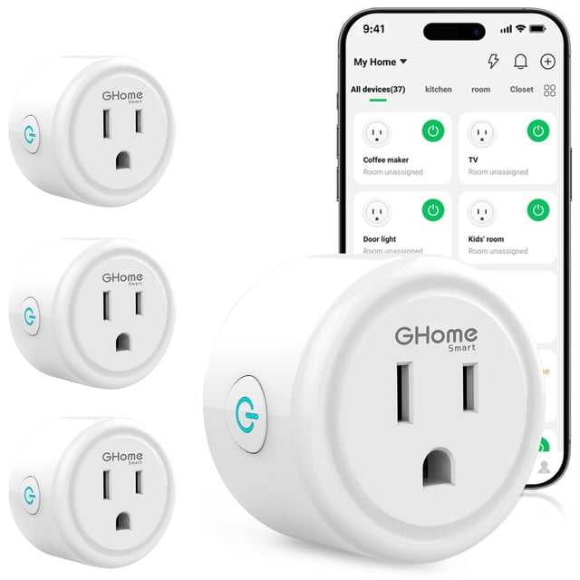 Enchufe Inteligente GHome Smart WiFi Alexa Google Paquete de 4