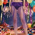 thumbnail image 2 of Daznico Dance Waist Skirt with Fringe Tassel Belt for Latin Belly Dance Practice Performance ,Mardi Gras Clothing,Mardi Gras Skirt,One Size, 2 of 4