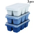 thumbnail image 1 of Coofit Bac à Glaçons en Plastique 3 Pcs 6 Cavités Moule à Glaçons Réutilisable DIY, 1 of 10