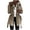Khaki, variant on Women's Wool Pea Coat Faux Fur Jacket Winter Warm Parka Overcoat with Belt