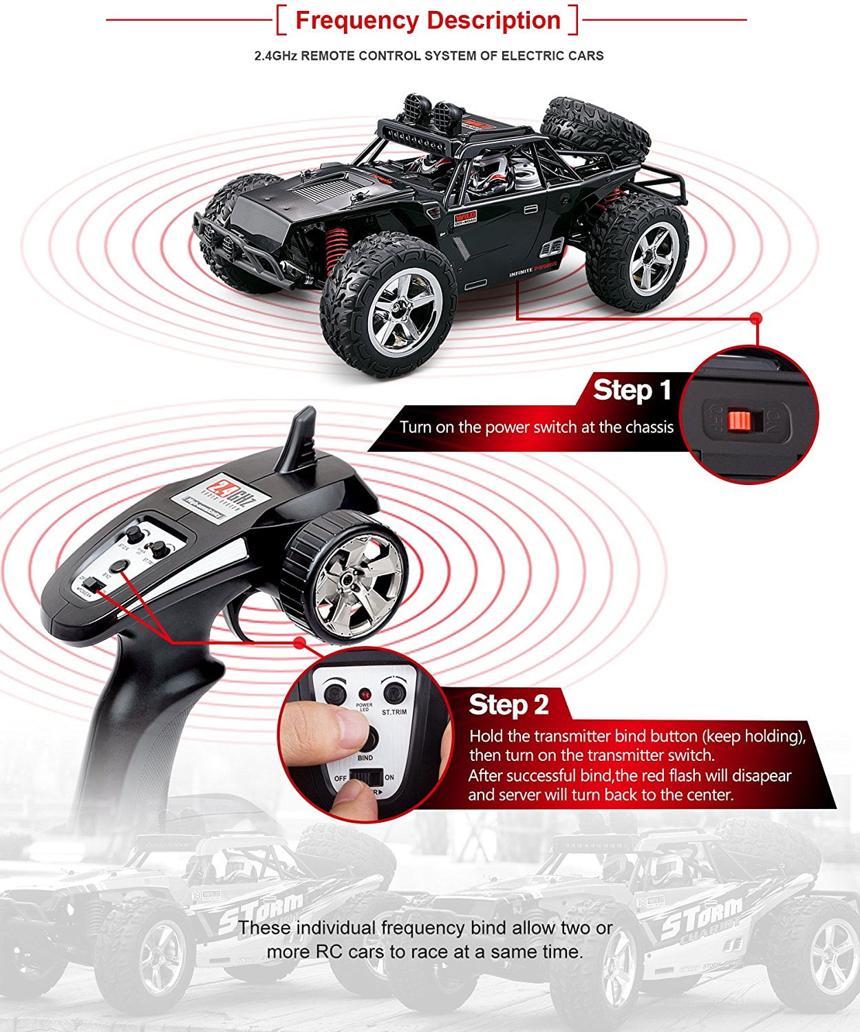 Road Hunter Buggy RC 1/12 4WD High Speed carrosserie verte