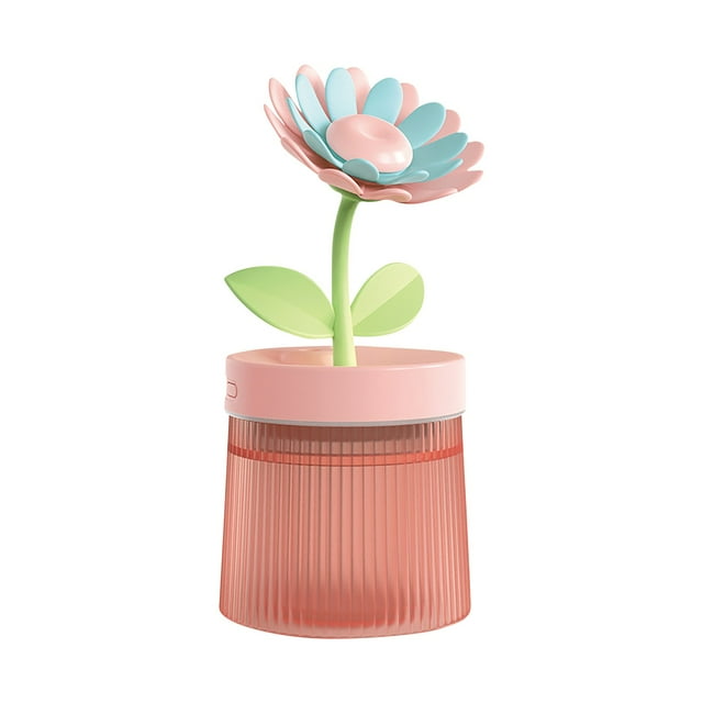 Binwennn Mini Portable Air Conditioner Large Room 2 Cute Flower Mini Humidifier 260ml Desktop Humidifiers For Bedroom Portable Small Cool Mist Humidification For Home Baby Nursery & Indoor USB Powered