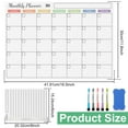 thumbnail image 2 of OUSITAID 24 Pcs Calendrier Magnétique Effaçable à Sec 16.5x11.8 Pouces Réfrigérateur Réutilisable Planificateur Mensuel Tableau Blanc Antidérapant Liste de Courses Magnétique avec 5 Stylos pour Maison, 2 of 8