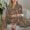 thumbnail image 5 of KLL Fox And Mushroom Print Women's Long Sleeve Pajamas with Pants Sleepwear Loungewear 2 Set-Large, 5 of 7