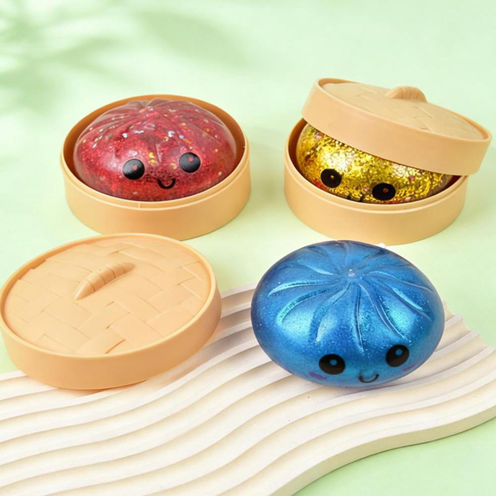Mystery Steamed Bun Squishies Toy, Cute Stress Relief Fidget, Soft Squeeze Sensory Toy for Anxiety Relief, Random Color Decompression Toy for Adults