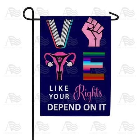 Vote Like Your Rights Depend On It Bold Patriotic Election Awareness Outdoor Display, 12x18 POLE NOT INCLUDED