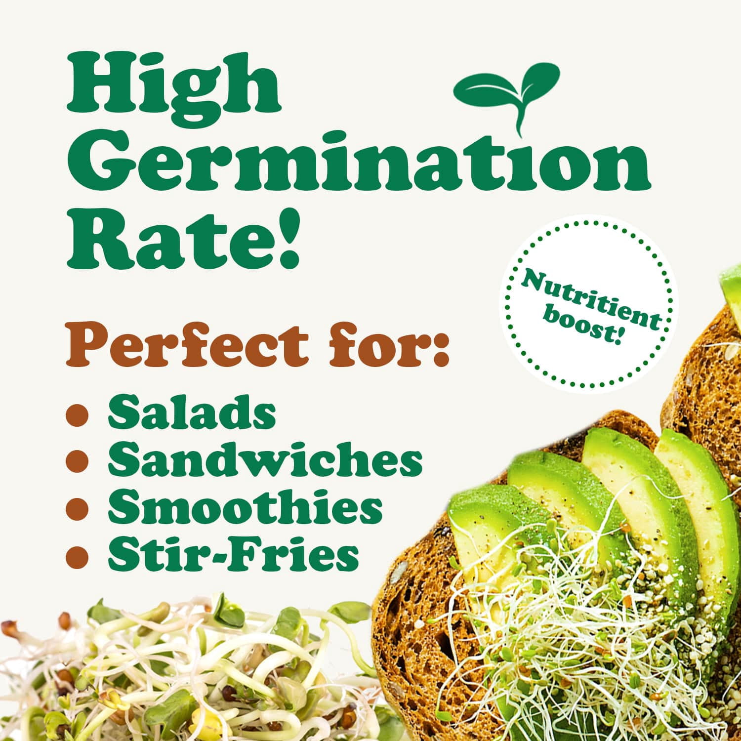 Organic Spicy Mix of Sprouting Seeds, 3 Pounds — Non-GMO, Raw, Vegan, Kosher, Sproutable — by Food to Live
