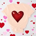 thumbnail image 2 of VKOYWKM Valentine Shirts Women Heart Graphic Tees Spring Short Sleeve T Shirts Romantic Valentine's Day Party Tshirts, 2 of 7