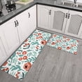 thumbnail image 2 of Pioneer Flower Floral Print Pattern Kitchen Rugs Sets Of 2,Anti Fatigue Kitchen Mat Rugs Non Slip Washable,Decorative Kitchen Floor Mats for Kitchen,Sink,Laundry,17"x30"+17"x47", 2 of 7