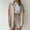 Beige, variant on LADIGASU Women's Summer Two Piece Neck Long Sleeve Shirt High Waist Drawstring Large Shorts Casual Set