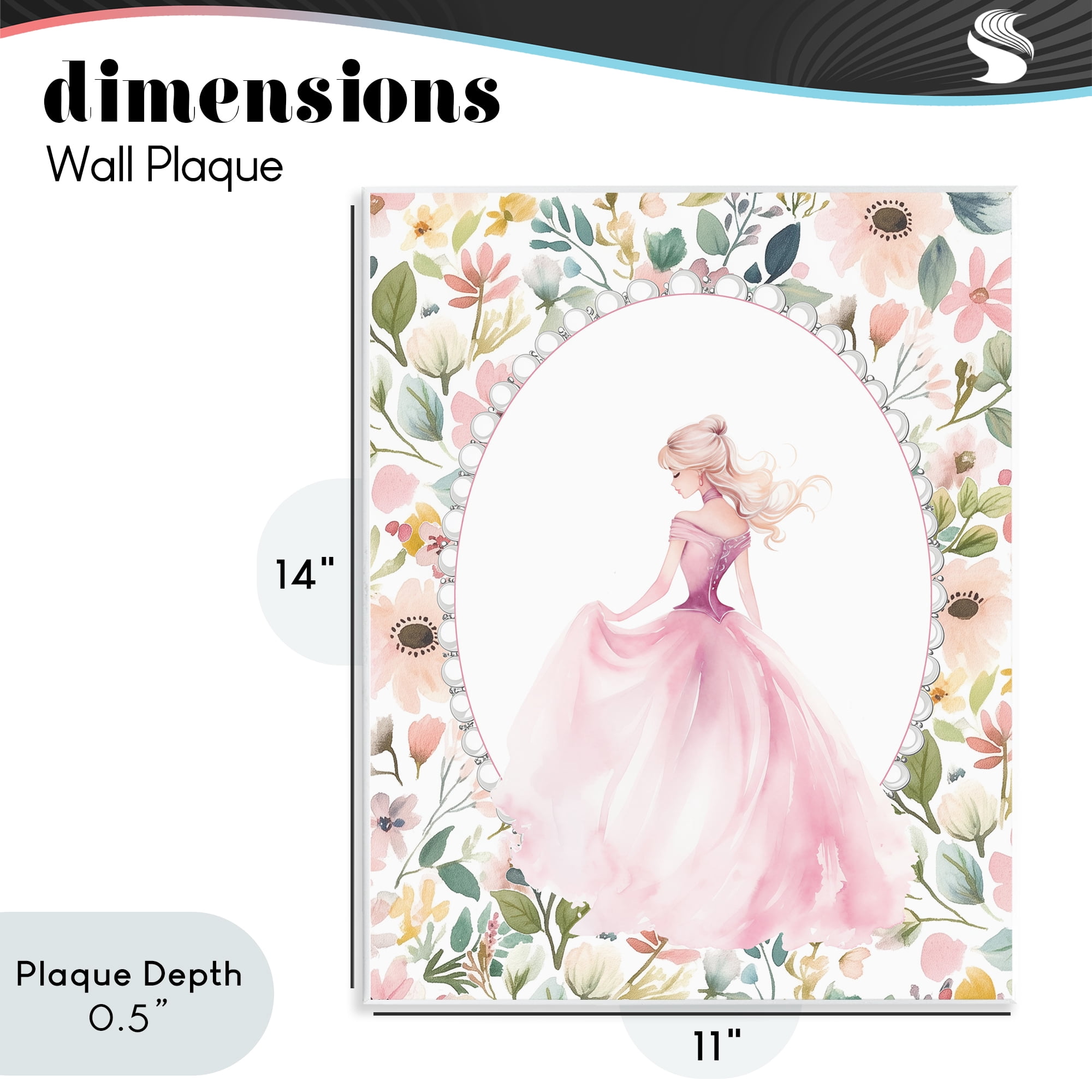 Stupell Industries Graceful Princess Love Wall Plaque Art, design by Christine Simpson Art