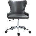 thumbnail image 4 of Meridian Furniture Hendrix Swivel Adjustable Gray Vegan Leather Office Chair, 4 of 8