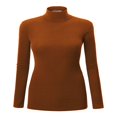 thumbnail image 1 of Women‘s Long Sleeve Rib Turtleneck Top Pullover Sweater L RED, 1 of 6