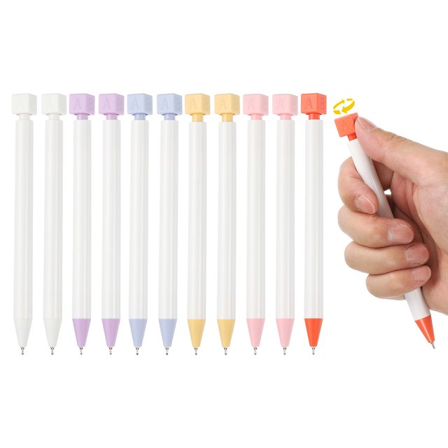 12PCS Funny Rollerball Pens, 0.5mm Interesting Writing Pen Black Gel Ink Pens Cute Answers Questions Choose ABCD Rotation Decompression for Gift Friends, 6 Color White Tone