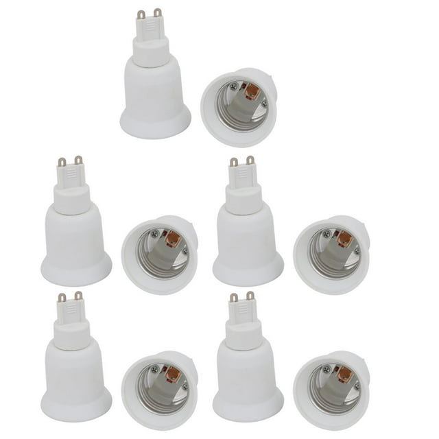 Unique Bargains 10 Pcs Adaptateur Convertisseur d'Ampoule G9 à E27 Blanc