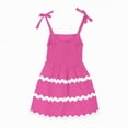 thumbnail image 4 of NIEWTR Robe Douce Sans Manches pour Fillettes, Imprimé Fruits, Robe d'Été pour Vacances (Rose Vif, 5-6 Ans), 4 of 5