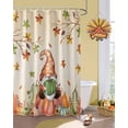 thumbnail image 3 of Fall Shower Curtain Pumpkin Gnome Bathroom Curtains with Hooks, Waterproof Fabric Sunflower Autumn Maple Leaves Branches Thanksgiving Bath Shower Curtains Set for Bathroom Bathtubs Decor 36x72 Inch, 3 of 7