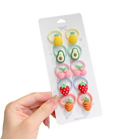 

10Pcs Baby Hair Rope Fruit Children s hair accessories Headdresses Banana Strawberry