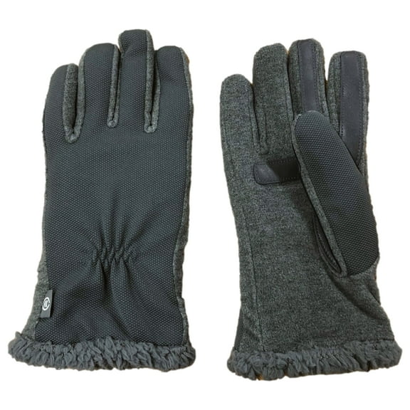 Isotoner Smartouch Active Womens Gray Sherpa Touchscreen Text Gloves L/XL