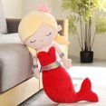 thumbnail image 3 of Peluche de algodón relleno de sirena grande de alta calidad para niñas, muñeca de trapo de princesa, almohada de vida marina, cojín, regalo para niños, 3 of 5