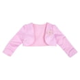 thumbnail image 3 of DPOIS Kids Girls Long Sleeves Beaded Bolero Jacket Shrug Cardigan Pink 7-8, 3 of 7