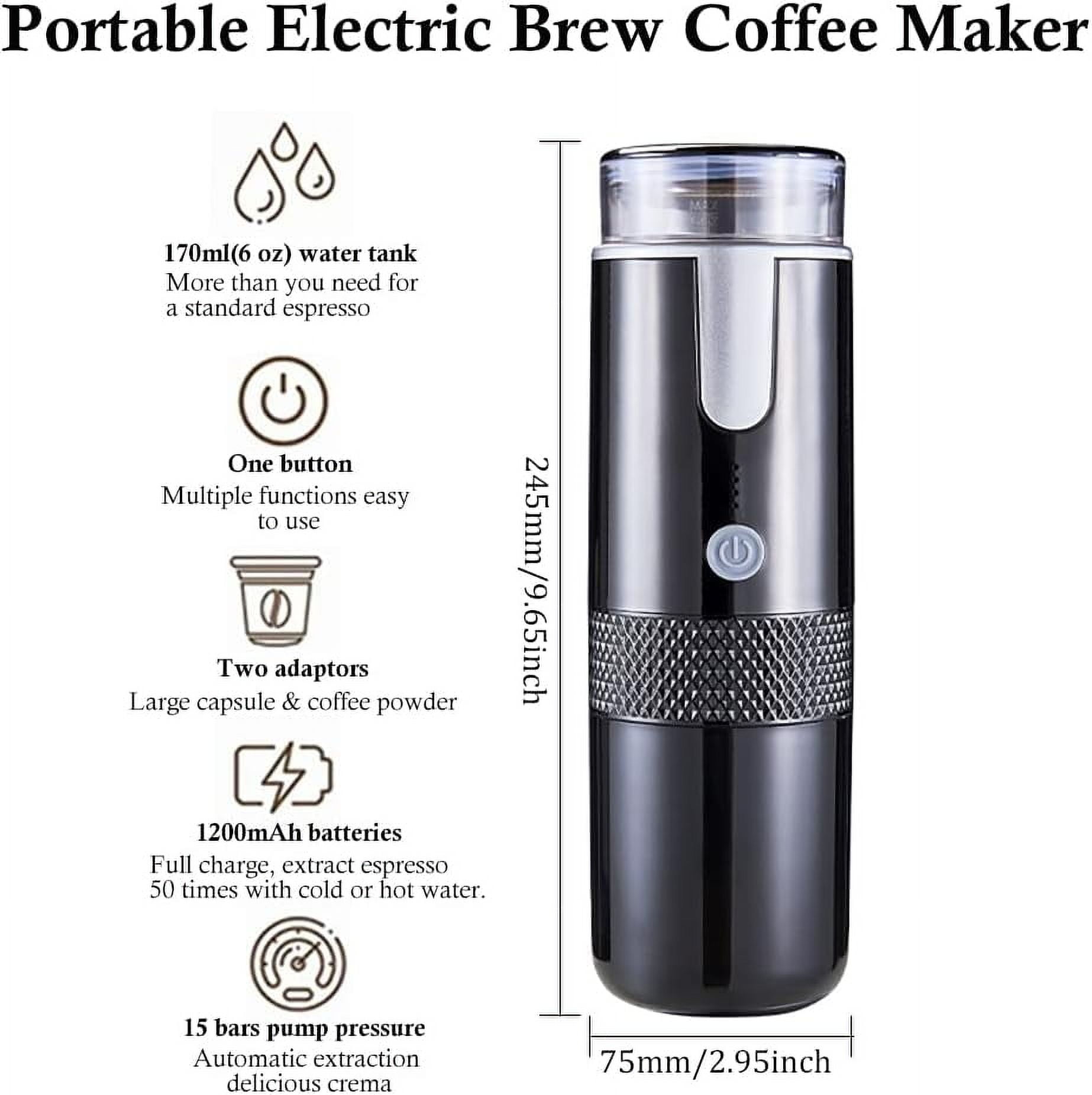 Portable Espresso Maker, Type-C Rechargeable Electric Travel Coffee Machine Non-Heating Version for Office Travel Camping Outdoors