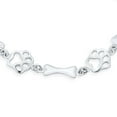 thumbnail image 2 of Bling Jewelry Womens Dog Bone Paw Print Chain Link Bracelet Earrings Set Silver, 2 of 5