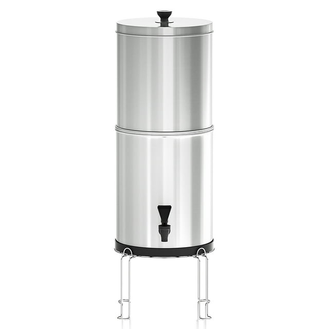 Gravity Filter System Filtration Bucket for Home Outdoor Camping Hiking Preparedness Silver Water filter with stand