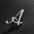 thumbnail image 3 of LLC Silver Rhinestone Initial Letter Brooch for Women, 3 of 4
