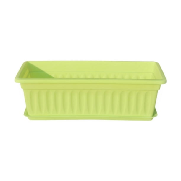 Maceta de ventana con orificio de drenaje, rectangular, para cultivo de hortalizas Verde
