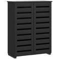 thumbnail image 1 of HOMCOM Slim Shoe Cabinet with 2 Slatted Doors for 15 Pairs of Shoes Black, 1 of 10