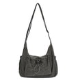 thumbnail image 2 of Women's Minimalist Plaid Nylon Drawstring Large Capacity Messenger Purse Japanese-style Crossbody Shoulder Bag For Daily Commute Travel, 2 of 5
