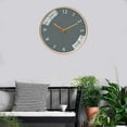 thumbnail image 2 of Reloj de pared silencioso sin tictac, decorativo, redondo, sencillo, funciona con pilas. Gris oro rosa, 2 of 7