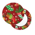 thumbnail image 2 of Fotbe X-mas and New Year Stool Covers Round,Waterproof Round Bar Stool Covers Bar Chair Covers Washable Stool Cushion Slipcover for 12-14 Inch Chair-12 inch, 2 of 7