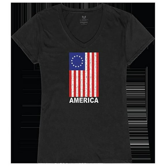 Rapid Dominance  America Graphic V-Neck T-Shirt, Black - Large