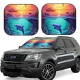 thumbnail image 1 of Fotbe Hawaiian Island Dolphin 2-Piece Car Windshield Sun Shade | Sun Blocker for Car Windshield | Foldable Automotive Interior Accessories for Sun Protection-Small, 1 of 6