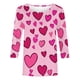 thumbnail image 4 of RKSTN Valentines 3/4 Sleeve Tops for Women Oversized Crewneck Valentine's Day Graphic Printed Short Sleeve T Shirt Womens Casual Round Neck Loose Comfy Loves Heart Print Three Quarter Sleeve Shirts, 4 of 6