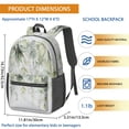 thumbnail image 2 of 17 Inch Lightweight Backpack,PVC Waterproof Oxford Fabric, Ergonomically Designed, with Large Capacity, Floral Flowers Print, 2 of 5