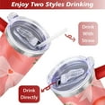 thumbnail image 5 of Strawberry Bow 40 Oz Tumbler with Handle Lid and Straw, Stainless Steel Double Walled Vacuum Insulated Cup, Cute Anniversary Wedding Birthday Gifts Tumbler for Women Men Friends Outdoor Indoor, 5 of 7