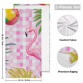 thumbnail image 2 of Flamingo Leaves Ball Pink Plaids Hand Towel Absorbent Bath Towels for Bathroom Sports Gym 28" x 14" Set of 2, 2 of 8
