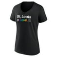 thumbnail image 2 of Women's Black St. Louis Cardinals City Pride V-Neck T-Shirt, 2 of 3