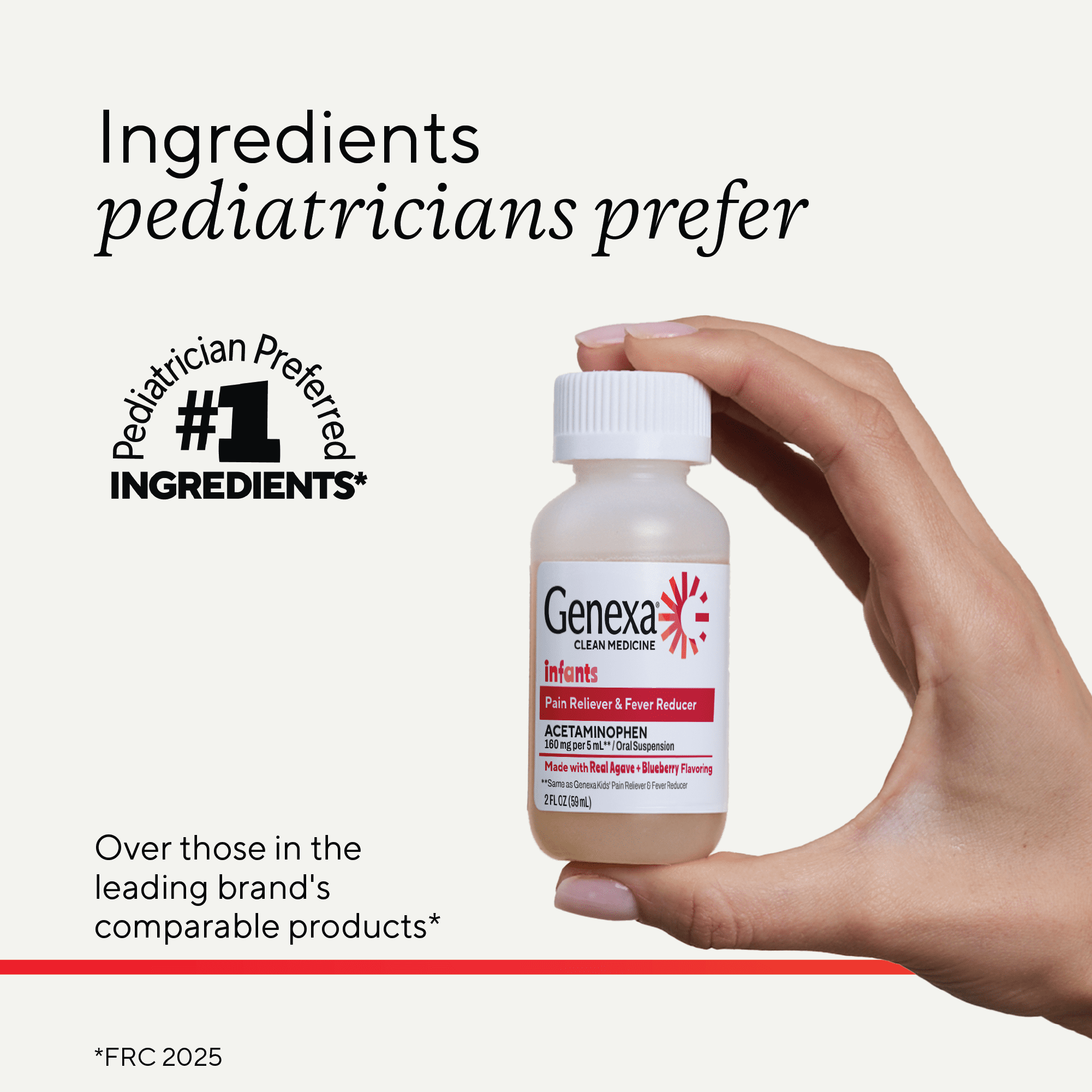Genexa Infants’ Clean Pain & Fever Acetaminophen, Dye Free, Organic Blueberry, 2 fl oz