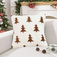 thumbnail image 2 of Cinvoph 18"x18" Christmas Throw Pillow Covers Plush Xmas Tree Pillow Cases for Winter Xmas New Year Couch Sofa Bed Home Decor, Brown, 2 of 6