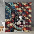 thumbnail image 2 of Patriotic Boston Terrier Stained Glass Portrait American Flag Shower Curtain Gentleman Dog Lover Gifts Waterproof Bathroom Bathtub Curtain - 01010, 2 of 5
