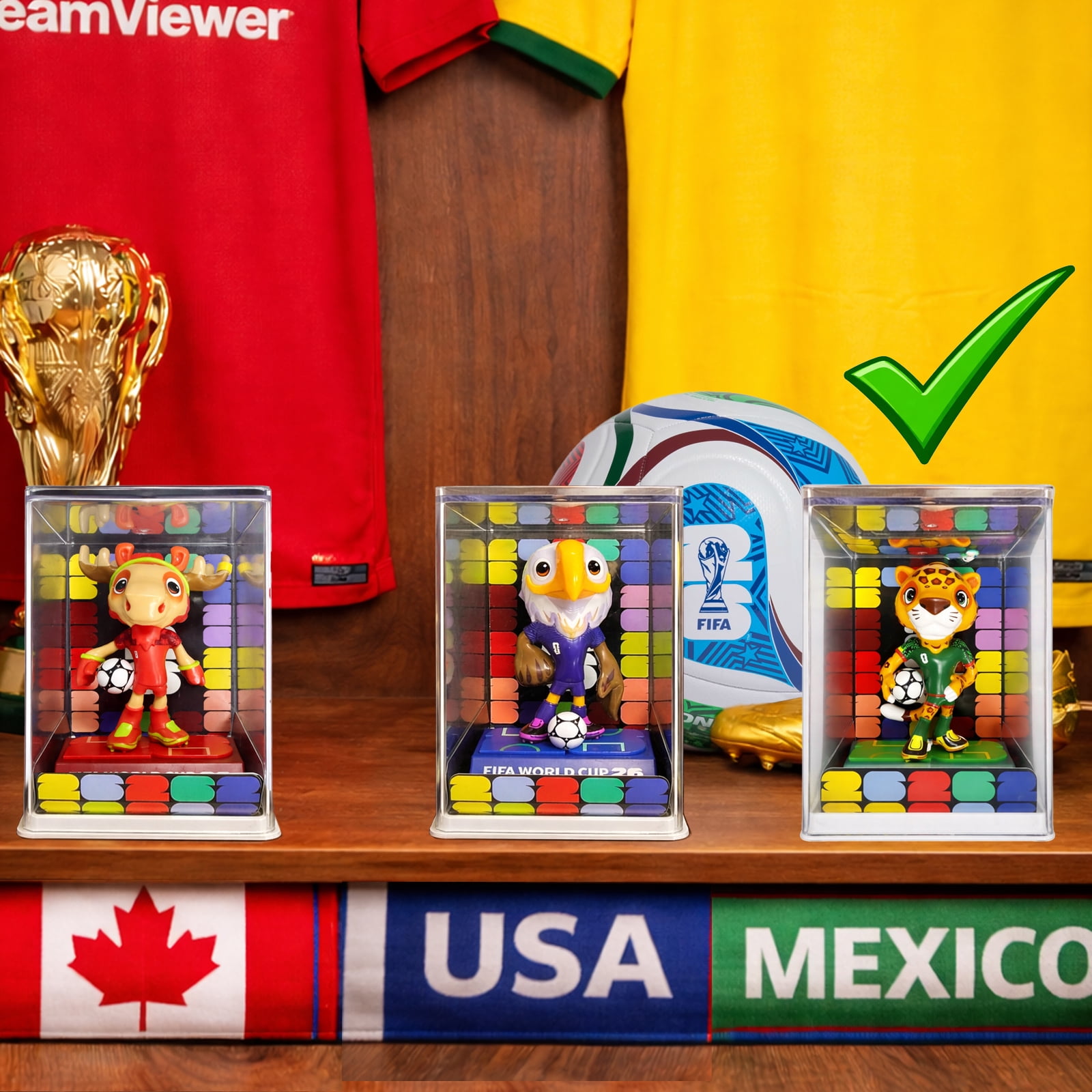 Official FIFA World Cup 2026  Zayu the Jaguar Mexico Mascot Collectible  Figurines  Toy 9CM