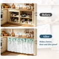 thumbnail image 4 of Teal Botanical Sink Skirt 11"Wx13"L,Dustproof Under Sink Curtain with Self Adhesive Tape,Spring Weeping Eucalyptus Leaves Cabinet Curtain Cover for Bathroom Vanity,RV,Kitchen Cabinet Storage Shelf, 4 of 9