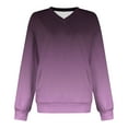 thumbnail image 5 of Olyvenn Women's Gradient Color Sweatshirts Long Sleeve Crew Neck Fleece Pullovers Casual Loose Fall Tunic Tops with Pocket Purple L, 5 of 5