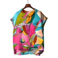 thumbnail image 4 of Pink Womens Blouses Cute Tops for Women Collar Non Sleeve Linen Shirts Plus Size Floral Blouses Casual Summer Clothes Summer Tops for Women, 4 of 4