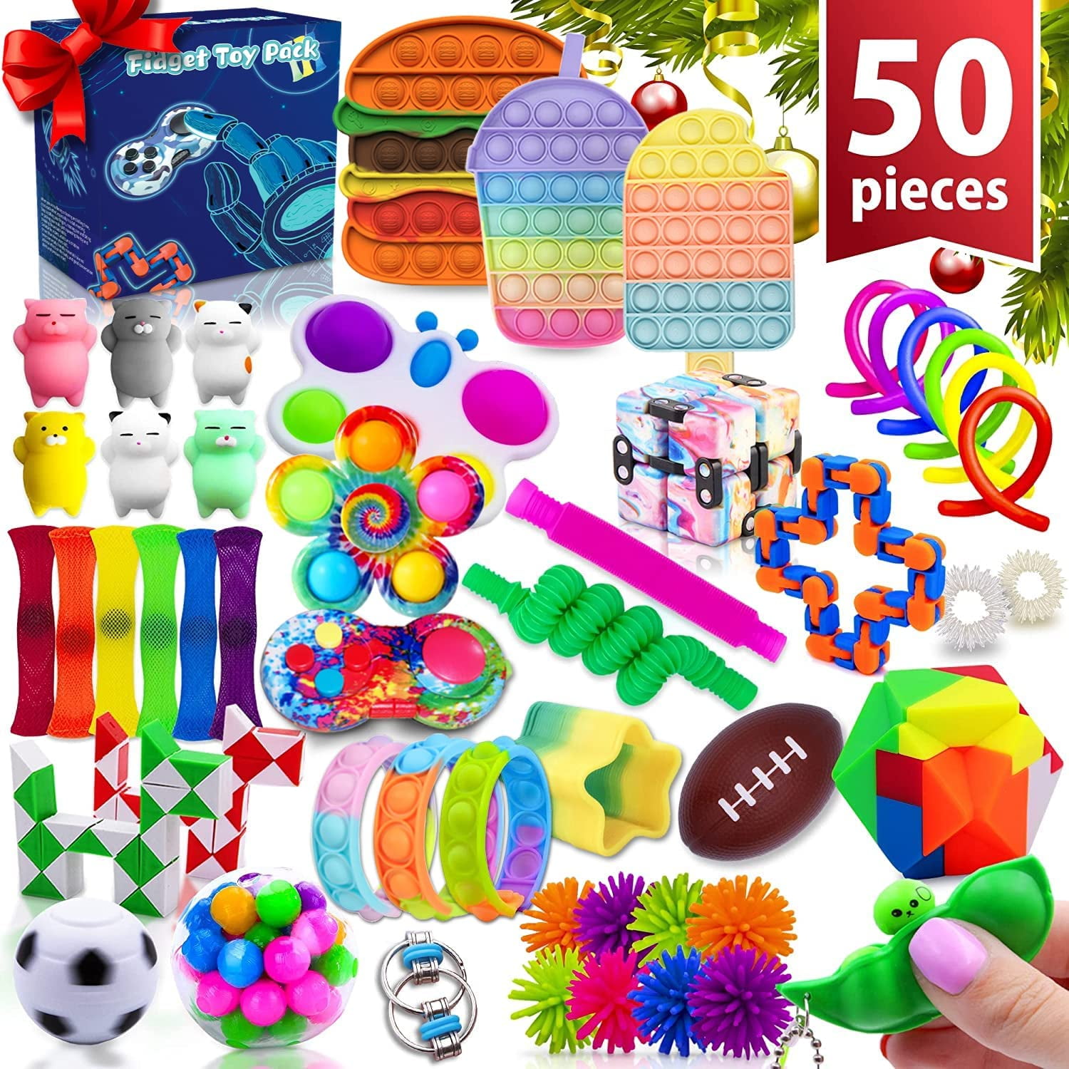 11 Pack Fidget Toys Set Push Bubble Sensory Popit Pineapple Stress Relief Toy UK 