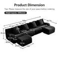 thumbnail image 4 of U-Shaped Boneless Sofa, Teddy Fabric, No assembly Required Curved armrest, Anti-slip Design, Streamlined Design 32D High Density Sponge, Full Compression Vacuum Packag for Studies living Rooms(Black), 4 of 11